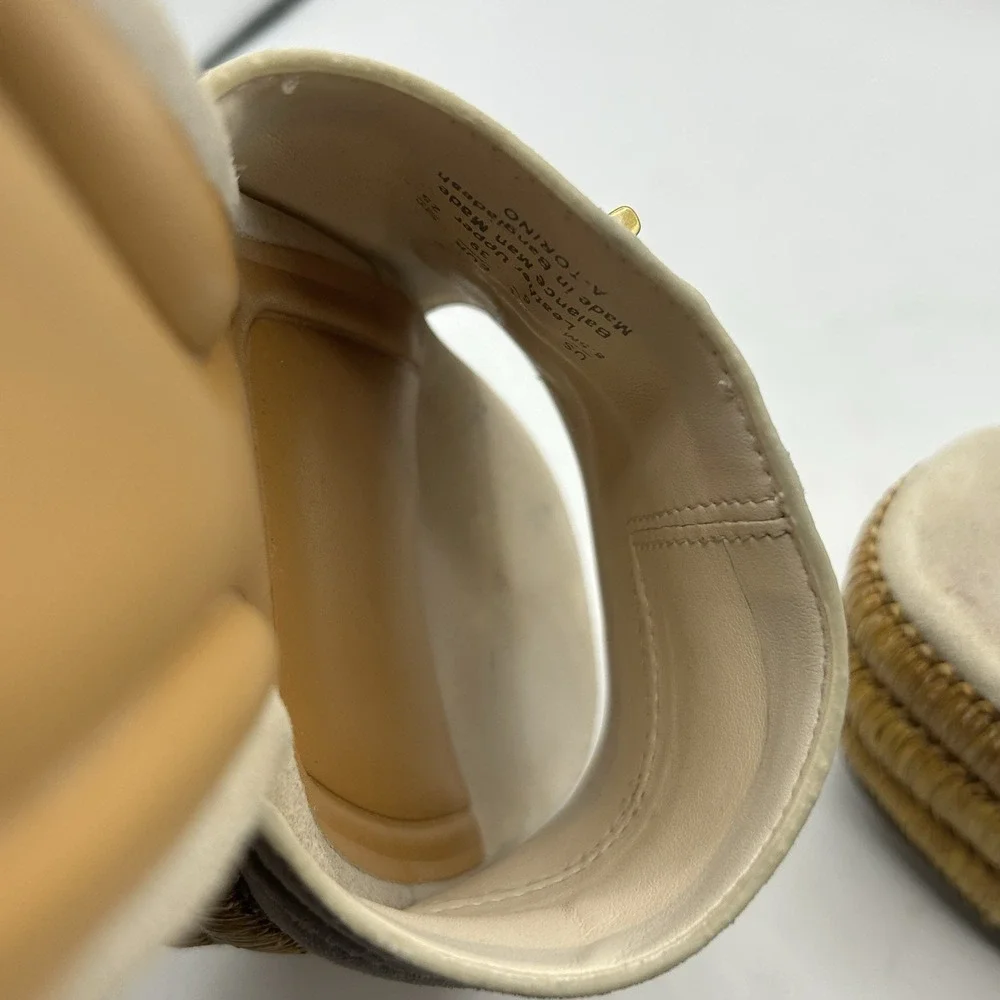 Franco Sarto‎ Women's A-Torino Espadrille Slides Ecru White Platform Size 8.5M
